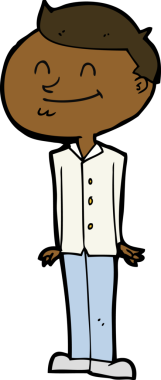 Bir insan tarafından çizilmiş gülümseyen adam.