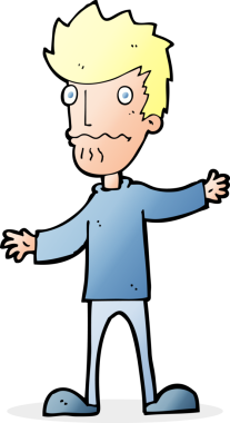 bir insan tarafından çizilmiş sinirli bir adam.