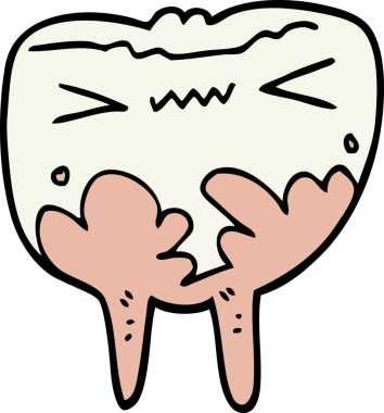 Bir insan tarafından çizilmiş çürük diş.
