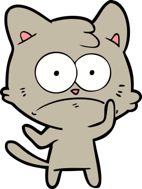 bir insan tarafından çizilmiş sinirli bir kedi.