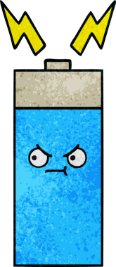 Bir insanın çizdiği pilin retro grunge desen karikatürü