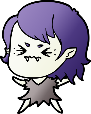 Bir insan tarafından çizilmiş kızgın vampir kız.