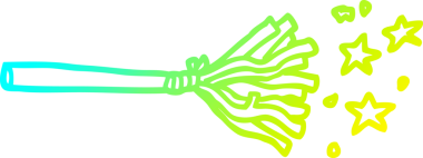 Bir insanın çizdiği sihirli süpürge sopalarının soğuk gradyan çizgisi.