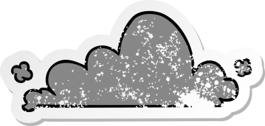 Bir insan tarafından çizilmiş beyaz bir bulutun çizilmiş karikatürü.