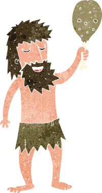 Bir insan tarafından çizilmiş mağara adamı.