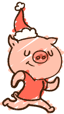 Bir insan tarafından çizilmiş neşeli domuz tebeşiri.