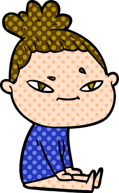 Bir insan tarafından çizilmiş karikatür kadın.