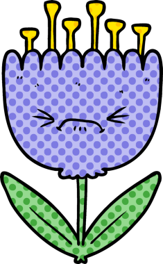 Bir insan tarafından çizilmiş kızgın bir çiçek.