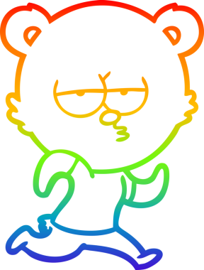 Bir insan tarafından çizilmiş, sıkılmış bir kutup ayısının gökkuşağı gradyanı çizimi