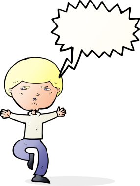 Bir insan tarafından çizilmiş konuşma balonlu kızgın adam çizgi filmi.