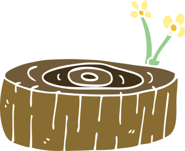 Bir insan tarafından çizilmiş karalama ağacı kütüğü.