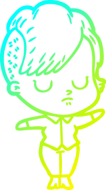 Bir insan tarafından çizilmiş bir karikatür kadın çizimi.