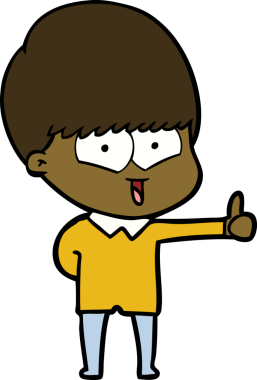 Bir insan tarafından çizilmiş mutlu çocuk çizgi filmi.