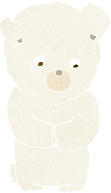 Bir insan tarafından çizilmiş şirin bir kutup ayısı.