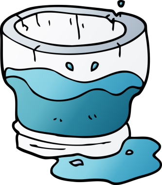 Bir insan tarafından çizilmiş eski su bardağını karala