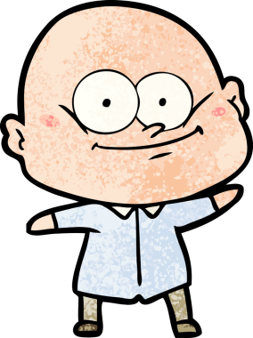 Bir insan tarafından çizilmiş kel bir adam.