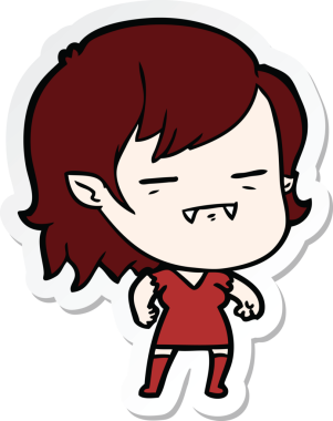 Bir insan tarafından çizilmiş ölümsüz vampir bir kızın çıkartması.