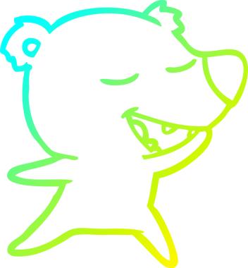 Bir insan tarafından çizilen çizgi film ayısının soğuk gradyan çizgisi.