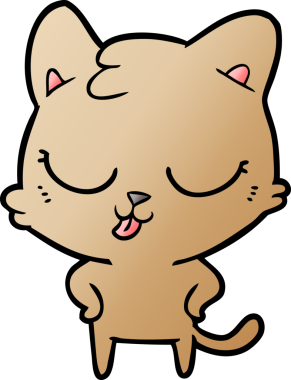 Bir insan tarafından çizilmiş çizgi film kedisi.