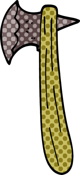 Bir insan tarafından çizilmiş eski baltayı karala