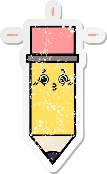 Bir insan tarafından çizilmiş şirin bir karikatür kaleminin sıkıntılı çıkartması.