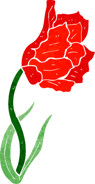 Bir insan tarafından çizilmiş karikatür çiçeği