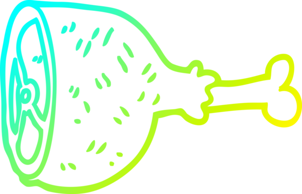 Bir insan tarafından çizilmiş iyi pişmiş etin soğuk gradyan çizimi