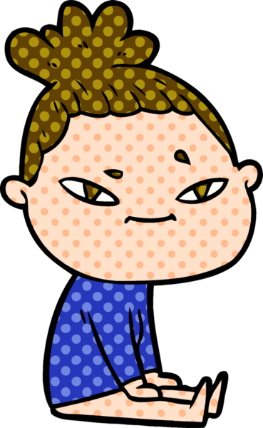 Bir insan tarafından çizilmiş karikatür kadın.