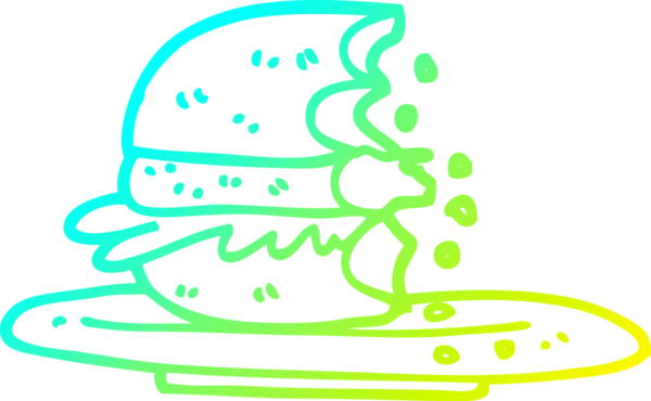 İnsan tarafından çizilmiş yarısı yenmiş bir çizgi film çizimi.