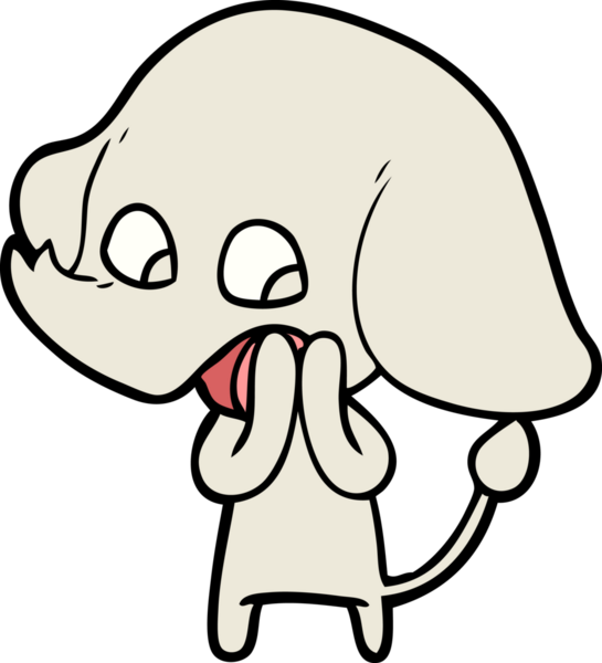 Bir insan tarafından çizilmiş şirin bir fil.