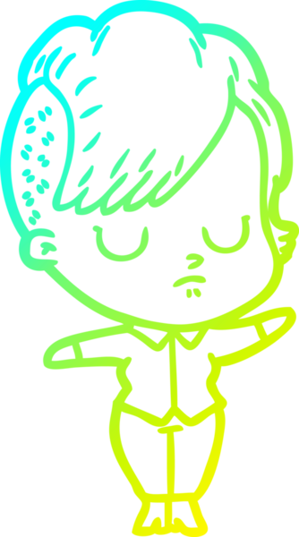 Bir insan tarafından çizilmiş bir karikatür kadın çizimi.