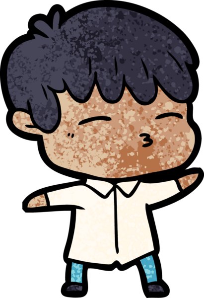 Bir insan tarafından çizilmiş meraklı bir çocuk.