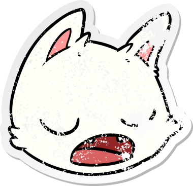 Bir insan tarafından çizilmiş karikatür kedi suratı.