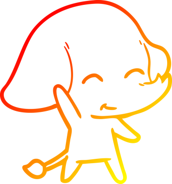 Bir insan tarafından çizilmiş şirin bir fil çizimi.