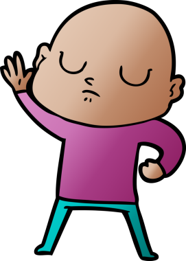 bir insan tarafından çizilmiş kel bir adam.