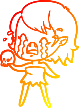 Bir insan tarafından çizilmiş ağlayan vampir kız çizgi filmi.