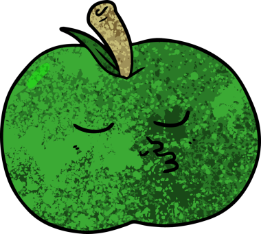 bir insan tarafından çizilmiş yüksek kaliteli bir elma.