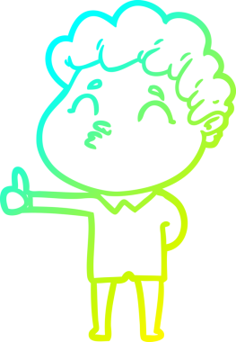 Bir insan tarafından çizilmiş soğuk çizgi film karakteri çizimi.