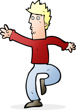 Bir insan tarafından çizilmiş acil adam çizgi filmi.