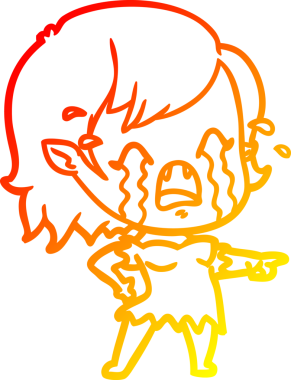 Bir insan tarafından çizilmiş ağlayan vampir kız çizgi filmi.