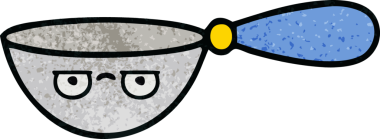 Bir insan tarafından çizilmiş bir kaşık retro grunge desen karikatürü.