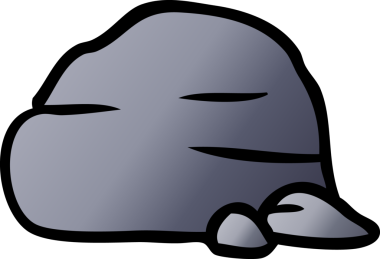 Bir insan tarafından çizilmiş taş ve çakıl taşlarının gradyan çizimi.