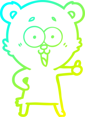 Bir insan tarafından çizilmiş gülen oyuncak ayı çizgi filmi.