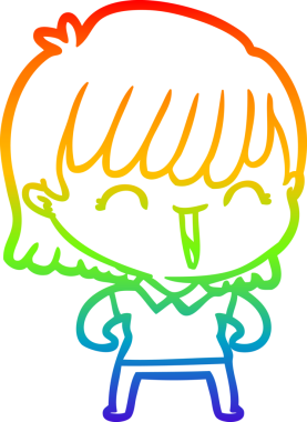 gökkuşağı gradyan çizimi bir insan tarafından çizilmiş bir karikatür kadın