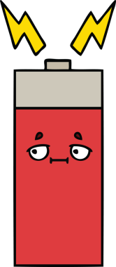 Bir insan tarafından çizilmiş güzel bir pil karikatürü.