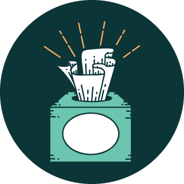 Bir insan tarafından çizilmiş bir dövme stili doku kutusu simgesi