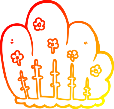 Bir insan tarafından çizilen karikatür çitinin sıcak gradyan çizimi