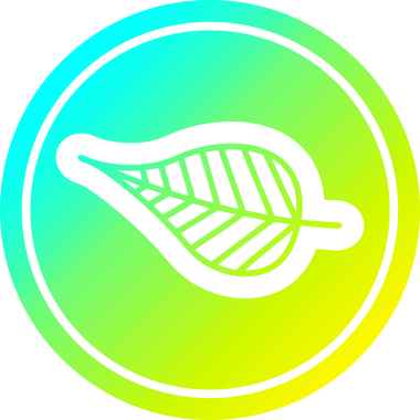 Bir insan tarafından çizilmiş doğal yaprak dairesel simgesi.