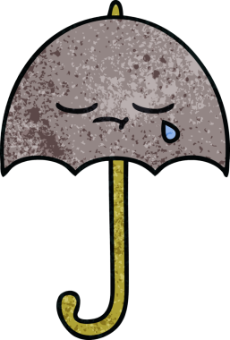 Bir insan tarafından çizilmiş eski grunge desenli şemsiye.