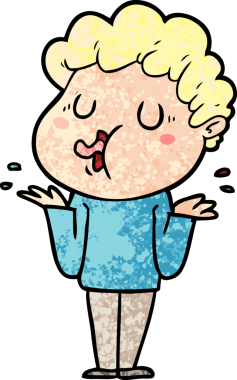 Bir insan tarafından çizilmiş çizgi film şarkıcısı.